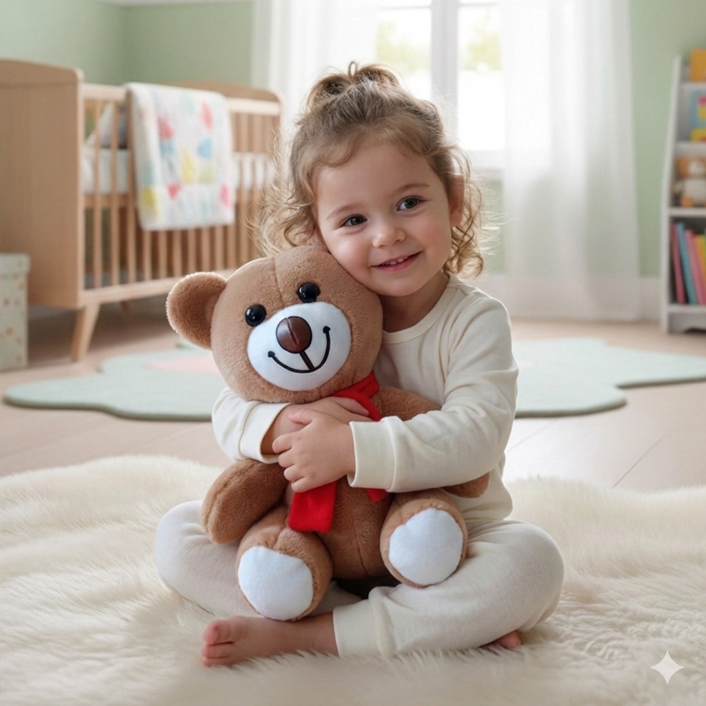 Kırmızı Atkılı Kahverengi Oyuncak Ayıcık